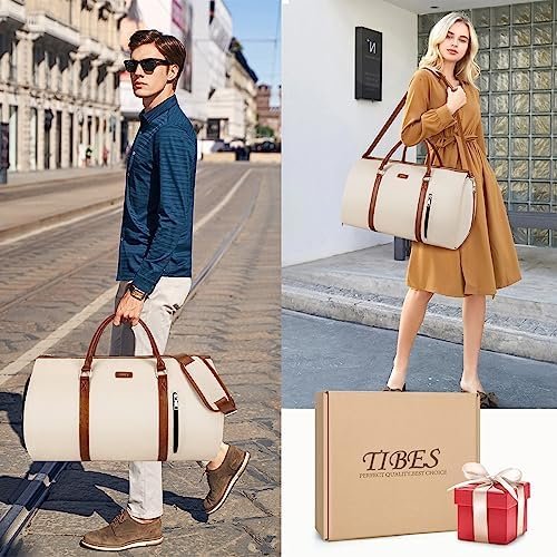 Convertible Garment Duffle Bags for Travel - Carry On Garment Bags With Toiletry Bag, Large Weekender Bags for Women Men 2 in 1 Hanging Suitcase Suit Travel Duffel Bags (2pcs Set, Beige) - Image 7