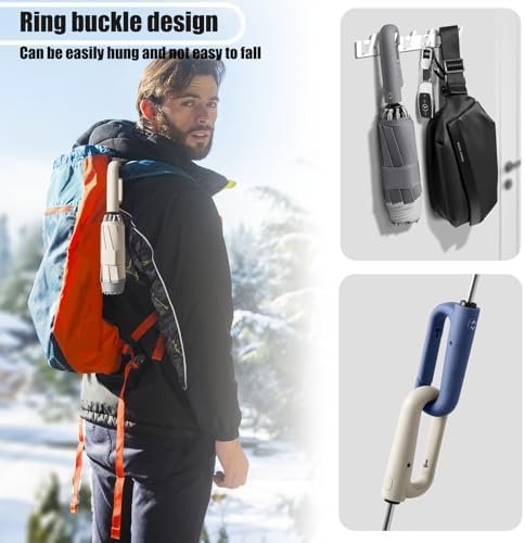 Ring Buckle Umbrella, Reflective Safety Strip, Sturdy Windproof, Reverse Automatic Umbrella, Ring Buckle Fully Automatic Umbrella, Travel Portable, Compact Folding Travel Umbrella (Beige) - Image 6