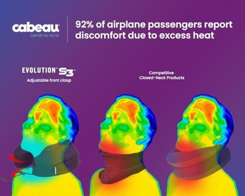 Cabeau Evolution S3 Travel Neck Pillow Memory Foam Neck Support, Adjustable Clasp, and Seat Strap Attachment - Comfort On-The-Go with Carrying Case for Airplane, Train, and Car (Cardinal Red) - Image 2
