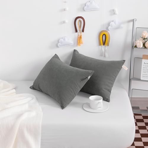 NTBAY Tiny Pillows, Down Alternative 7"x11" Microfiber Mini Pillows for Travel, Pets, Soft Machine Washable Small Pillows for Neck, Wrist, Lumbar and Knee, Dark Grey - Image 2