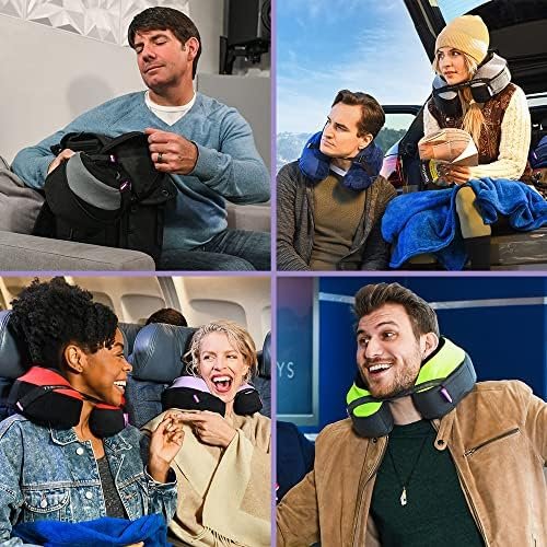 Cabeau The Neck's Evolution, TNE S3 Travel Neck Pillow Memory Foam Airplane Pillow - Neck Pillow with Attachment Straps - 360-Degree Support for Travel, Home, Office, and Gaming - (Vegas Neon) - Image 8