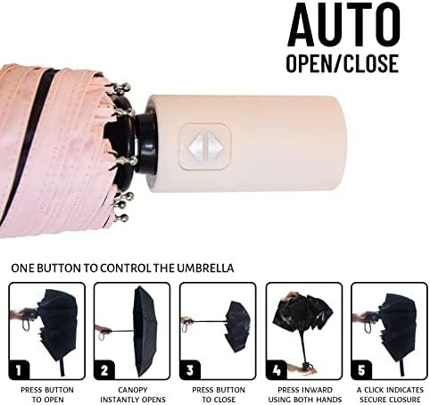 SY COMPACT Umbrella Automatic Travel Waterproof Light Folding Umbrellas Easy Carry for Women and Men - Image 7