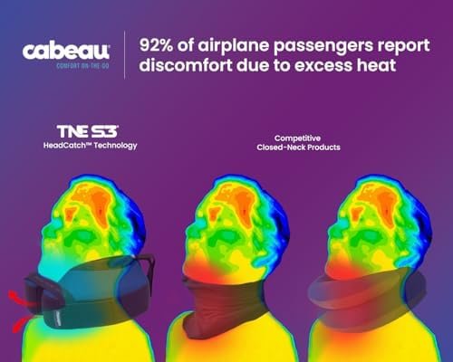 Cabeau The Neck's Evolution, TNE S3 Travel Neck Pillow Memory Foam Airplane Pillow - Neck Pillow with Attachment Straps - 360-Degree Support for Travel, Home, Office, and Gaming - (London Red) - Image 2
