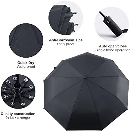 SY COMPACT 2 PACKS Travel Umbrella Automatic Windproof Folding Compact Umbrellas - Image 2
