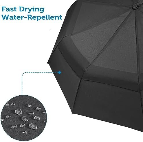Portable Travel Umbrella: Windproof, Compact, and Folding Design - Heavy Duty, Automatic Open Close, Collapsible - Rain & Wind Resistant - Ideal for Car, Backpack, Men, Women. (42in/46in) - Image 5