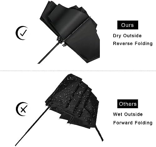 LANBRELLA Compact Reverse Folding Umbrella Auto Windproof Travel Umbrella - Image 3