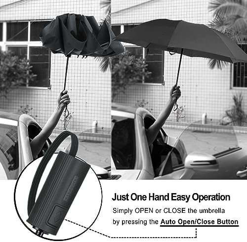 LANBRELLA Compact Reverse Folding Umbrella Auto Windproof Travel Umbrella - Image 5