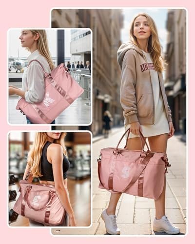 Birthday Gifts for Girl,Initial Travel Duffel Bag, Sports Gym Bag, Personalized Weekender Bag,Overnight Bag for Women, Gifts for Women Mom Gifts Teacher Gifts (Letter C) - Image 7