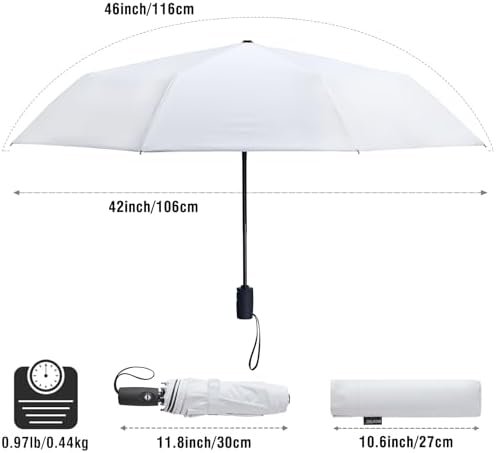 G4Free UPF 50+ UV Protection Large Travel Umbrella 42/46 Inch Auto Open Close Windproof Sun Blocking Umbrella - Image 3