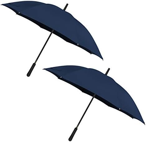 TOPULORS 43 In Long Stick Umbrella for Men and Women,Automatic Open, Double Strong Umbrella Bone for Outdoor Use-Purplish Blue(2 Pack)