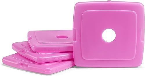 Cool Coolers by Fit & Fresh 4 Pack Slim Ice Packs, Quick Freeze Space Saving Reusable Ice Packs for Lunch Boxes or Coolers, Purple - Image 3