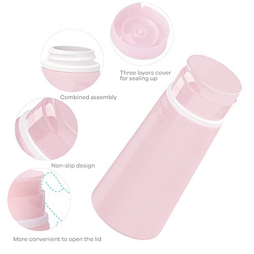 Valourgo Travel Bottles for Toiletries, Tsa Approved 3.4oz Portable Travel Bottles, BPA Free Leak Proof Travel Size Containers, Travel Accessories with Clear Toiletry Bag, Pink, White, Blue, Green - Image 3