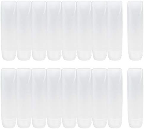 Nydotd 18 Pack Travel Size Plastic Squeeze Bottles for Liquids, 30ml/1Oz TSA Approved Travel Bottles Makeup Toiletry Cosmetic Containers Leak-Proof Travel Containers with Flip Caps Refillable