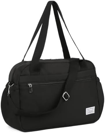 Gym Bag for Women, Duffle Bag for Travel with Wet Pocket, Carry on Weekender Bags for Women, Water Resistant Travel Bag Duffel Bag,Black