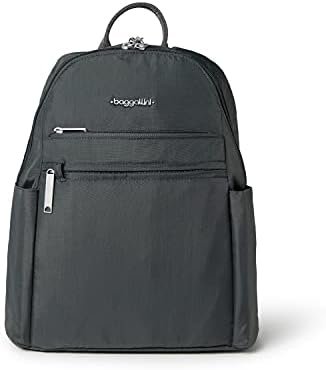 Securtex® Anti-theft Vacation Travel Backpack 10x13" Slash-Resistant Nylon Daypack w/RFID, Charcoal