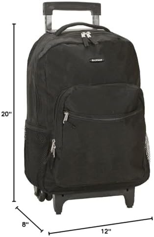 Rockland Double Handle Rolling Backpack, Black, 17-Inch - Image 10