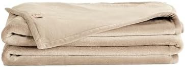 UnHide Lil Marsh Traveler - Travel Blanket - Faux Fur Blanket - Durable, Lightweight, Extra Soft Blanket - Machine Washable - Beige Bear (50” x 60”)