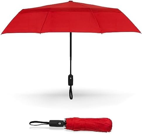Portable Travel Umbrella: Windproof, Compact, and Folding Design - Heavy Duty, Automatic Open Close, Collapsible - Rain & Wind Resistant - Ideal for Car, Backpack, Men, Women. (42in/46in)