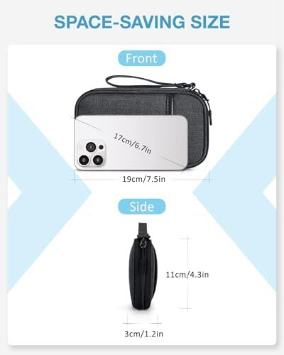 BAGSMART Cord Organizer Travel Cable Organizer Bag Tech Electronic Organizer Travel Case, Travel Essentials for Charger, Cable, Phone, Flash drive, Single Layer - Black - Image 3