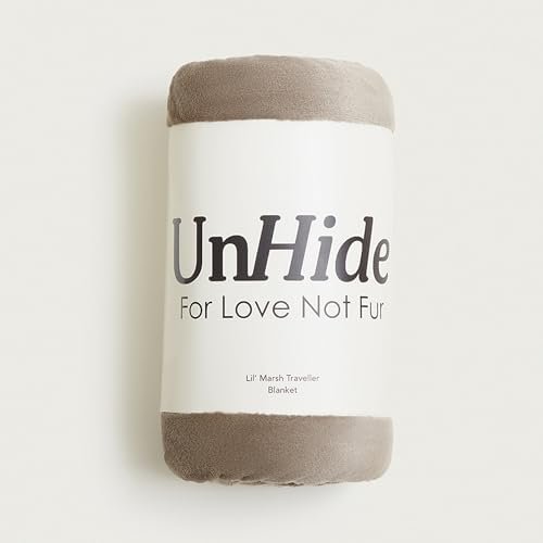 UnHide Lil Marsh Traveler - Travel Blanket - Faux Fur Blanket - Durable, Lightweight, Extra Soft Blanket - Taupe Ducky (50” x 60”) - Image 4