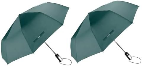 TradMall 2 Pack Travel Umbrella Windproof 46/56 Inches Large Canopy Reinforced Fiberglass Ribs Auto Open & Close - Image 2
