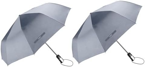 TradMall 2 Pack Travel Umbrella Windproof 46/56 Inches Large Canopy Reinforced Fiberglass Ribs Auto Open & Close - Image 2