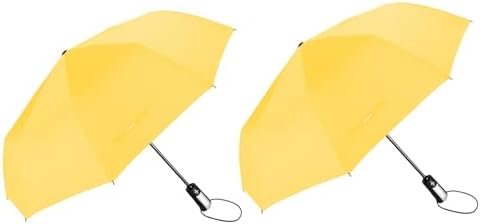 TradMall 2 Pack Travel Umbrella Windproof 46/56 Inches Large Canopy Reinforced Fiberglass Ribs Auto Open & Close - Image 2