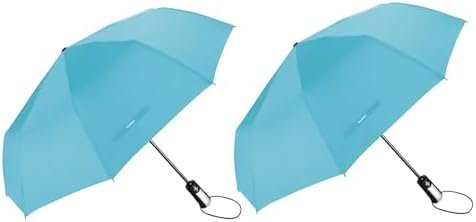 TradMall 2 Pack Travel Umbrella Windproof 46/56 Inches Large Canopy Reinforced Fiberglass Ribs Auto Open & Close - Image 2