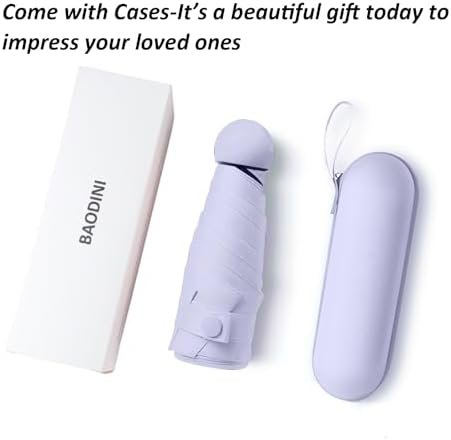 BAODINI Travel Mini Umbrella for Purse With Case-Small Compact UV Umbrella Protection Sun-Lightweight Tiny Pocket Umbrella with Case for Women, Girls - Image 2