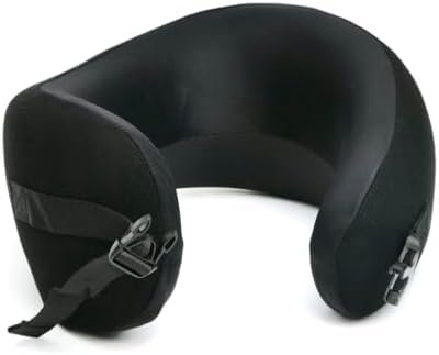 Cushion Lab Extra Support Travel Pillow, Award-Winning Patented Ergonomic Design for Chin & Neck Support Memory Foam Neck Pillow, Compact Airplane Pillow for Traveling, Flight, Car (Black, Medium) - Image 2