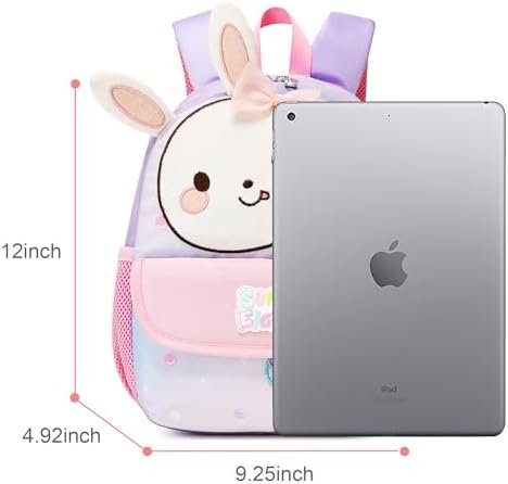 Cute Waterproof Toddler Backpack Girls for Boys 3D Animal Cartoon Rabbit Girls kids Bag for Baby Suitable for 1-5 Years Kids Backpack for Girls Travel(Little White Rabbit) - Image 3