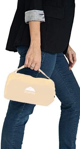 BlueHills Ultra Compact Travel Blanket Pillow for Airplane Traveling Essential Long Flight Trip Throw in Bag Portable Case Large Plane Accessories Beige - C007 - Image 6