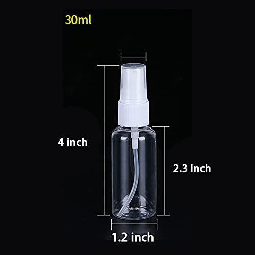 Spray Bottles, 30 Pack 30ml 1oz Clear Empty Fine Mist Plastic Mini Travel Bottle Set, Small Refillable Liquid Containers - Image 2