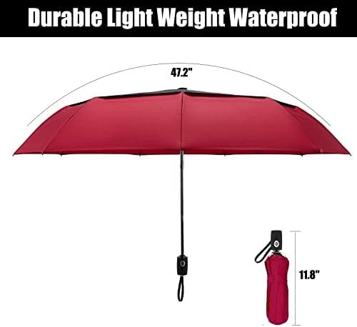 ElifeAcc Double Layer Windproof Automatic Umbrellas with Anti-UV Straight Folding Travel Umbrella Multi-coloured - Image 2