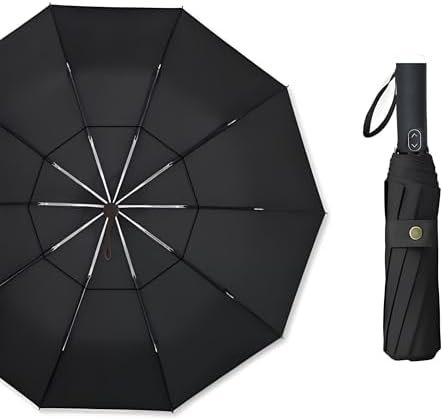 MRTLLOA 54/62 Inch Large Folding Golf Umbrella, Oversize Double Canopy Vented 10 Ribs Windproof Compact Travel Umbrellas for Rain - Image 8