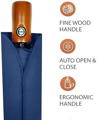 NEW Windproof Umbrella for Rain Large Double Canopy Travel Umbrella,Golf Umbrella,Automatic Compact Umbrella,Folding Umbrella for Backpack,Portable Umbrella Auto,Mens Umbrella, Blue - Image 5