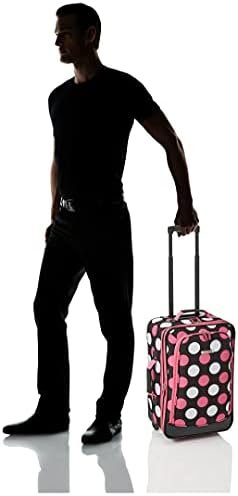 Rockland Fashion Softside Upright Luggage Set,Expandable, Multi/Pink Dot, 2-Piece (14/19) - Image 7