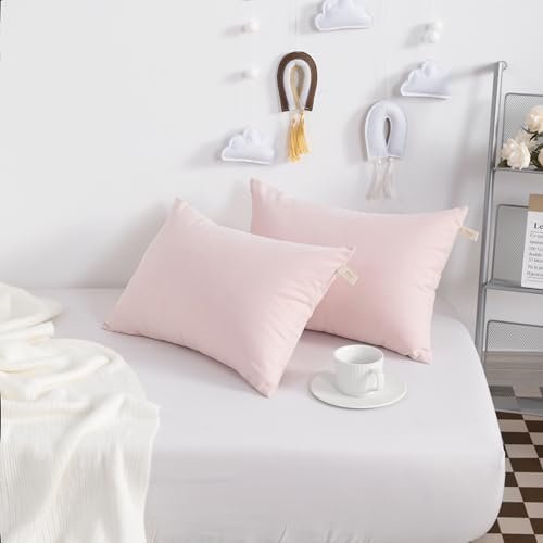 NTBAY Tiny Pillows, Down Alternative 7"x11" Microfiber Mini Pillows for Travel, Pets, Soft Machine Washable Small Pillows for Neck, Wrist, Lumbar and Knee, Pink - Image 2