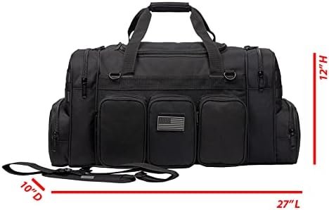 All_Fine 22 Inch Gun Range Tactical Duffel Bag with US Flag Patch Lockable - Image 8