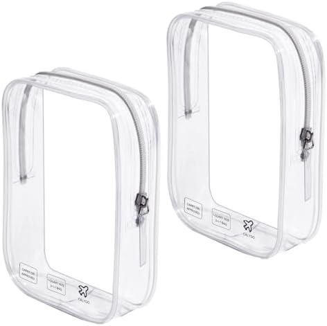2 Pack Quart Size Travel Bag Tsa Approved Toiletry Bag Clear Makeup Organizer Zipper Pouch for Carry On Liquids Toiletries International Travel Must Haves Airplane Essentials for Women Flying
