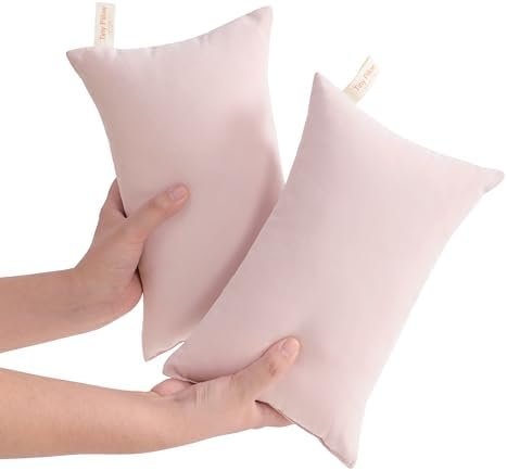 NTBAY Tiny Pillows, Down Alternative 7"x11" Microfiber Mini Pillows for Travel, Pets, Soft Machine Washable Small Pillows for Neck, Wrist, Lumbar and Knee, Pink