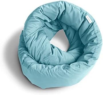 Huzi Infinity Pillow - Travel Neck Pillow - Versatile Soft 360 Support Scarf - Machine Washable - Home Travel Flight Road Trips (Airy Blue)