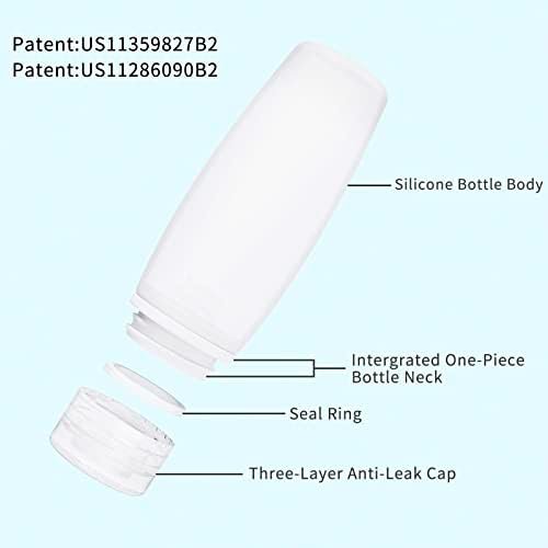 Silicone Travel Bottles for Toiletries TSA Approved Travel Size Containers Set 4 Pack Portable Leak Proof Refillable Cosmetic Squeeze Bottles Shampoo Hair Conditioner Body Lotion Bath Shower Gel - Image 2