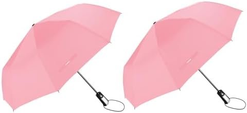 TradMall 2 Pack Travel Umbrella Windproof 46/56 Inches Large Canopy Reinforced Fiberglass Ribs Auto Open & Close - Image 2