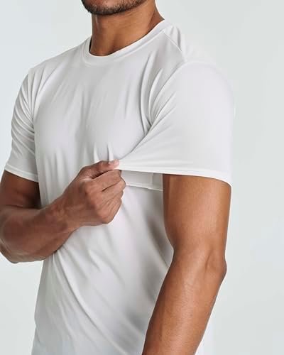 Real Essentials 5 Pack: Men’s Short Sleeve Dry Fit Active Crew Neck T Shirt - Athletic Running Gym Workout Tee Tops - Image 5