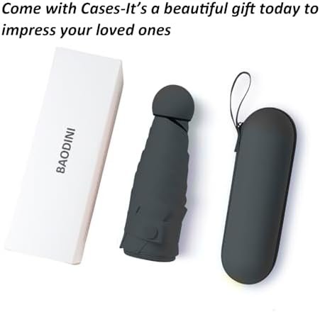 BAODINI Travel Mini Umbrella for Purse With Case-Small Compact UV Umbrella Protection Sun-Lightweight Tiny Pocket Umbrella UPF 50+ for Women, Girls - Image 2