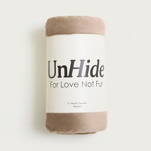 UnHide Lil Marsh Traveler - Travel Blanket - Faux Fur Blanket - Durable, Lightweight, Extra Soft Blanket - Mocha Shar Pei (50” x 60”) - Image 4