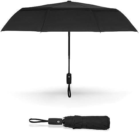 Portable Travel Umbrella: Windproof, Compact, and Folding Design - Heavy Duty, Automatic Open Close, Collapsible - Rain & Wind Resistant - Ideal for Car, Backpack, Men, Women. (42in/46in)
