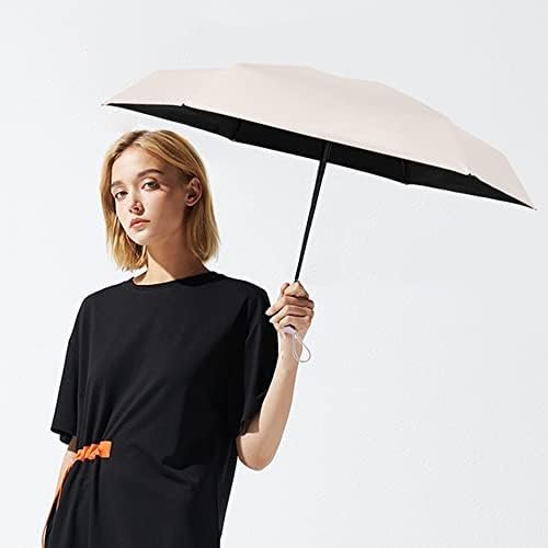 ESUFEIR Mini Travel Sun Umbrella for Purse With Case,Small Compact UV Umbrella Protection Sun,Lightweight Portable Parasol Umbrella Windproof for Women Men Kids (Beige) - Image 7