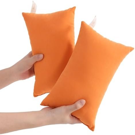 NTBAY Tiny Pillows, Down Alternative 7"x11" Microfiber Mini Pillows for Travel, Pets, Soft Machine Washable Small Pillows for Neck, Wrist, Lumbar and Knee, Orange